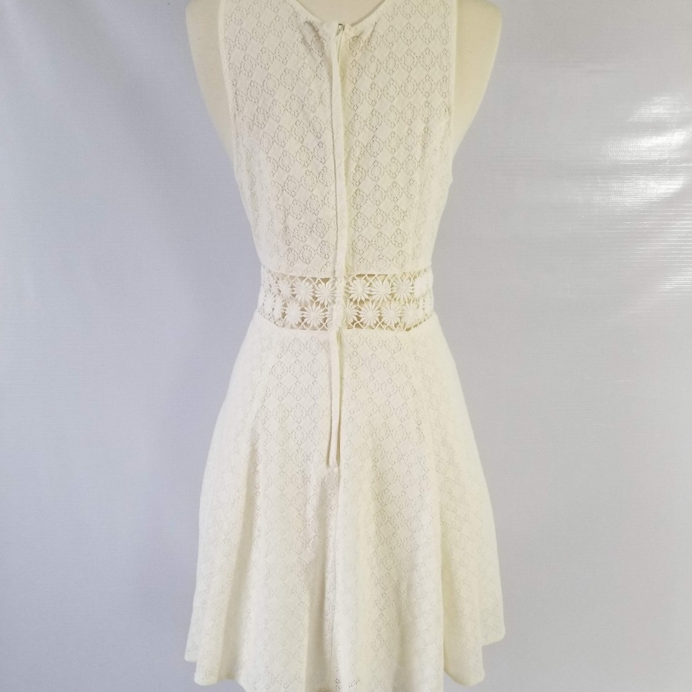 FREE PEOPLE Ivory Daisy Waist Fit & Flare Dress 8 - Picture 5 of 7